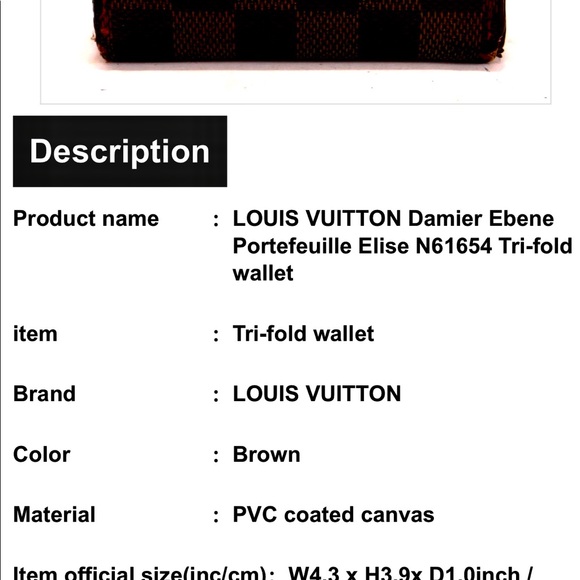 ❌❌Sold🚫🚫Authentic Louis Vuitton Wallet Damier Ebane - Picture 14 of 14